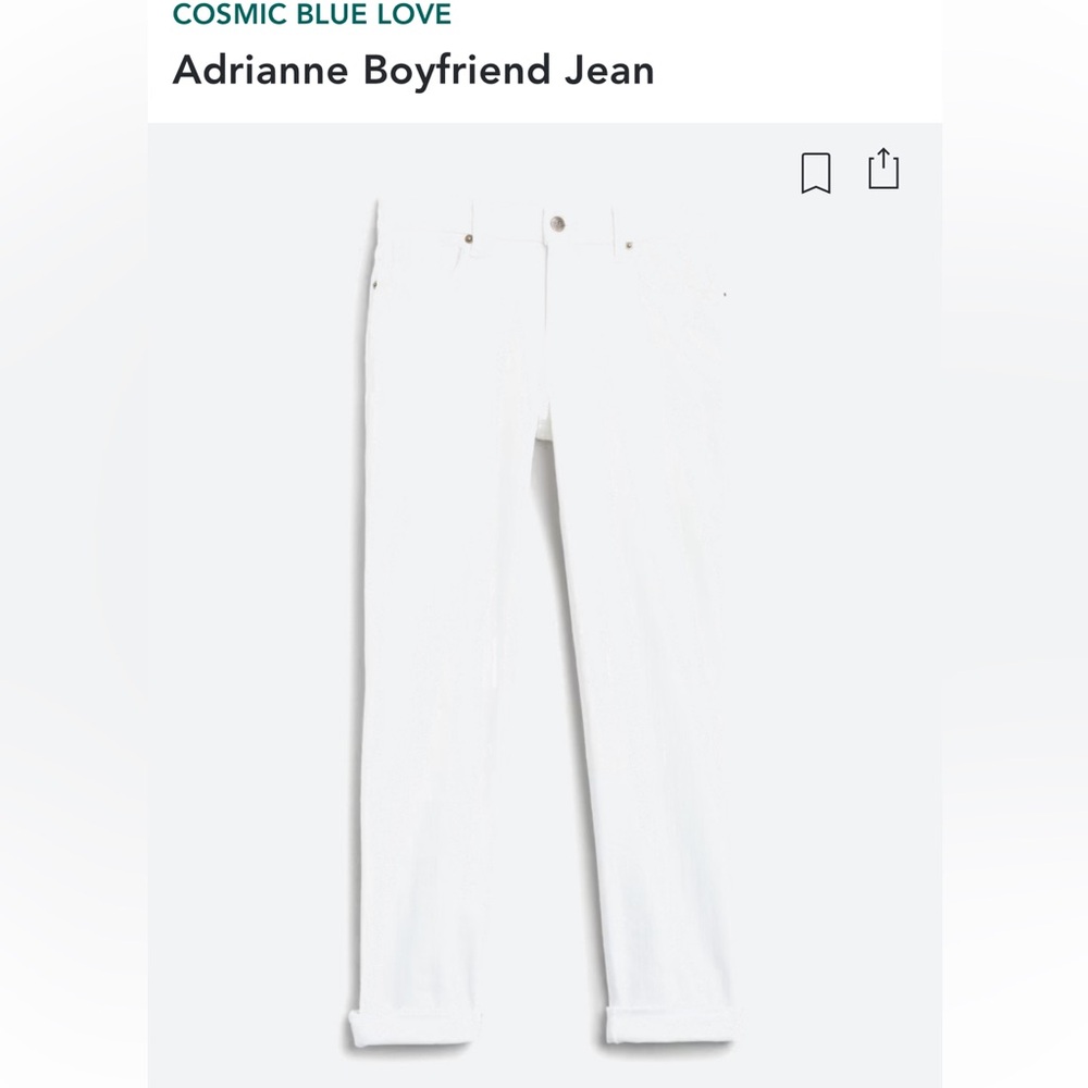 🤍 COSMIC BLUE LOVE White Boyfriend Jean | Sz 25 | 2